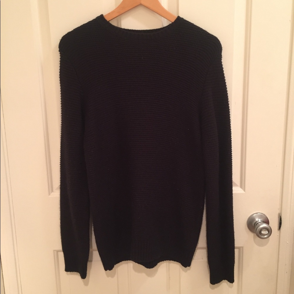 Forever 21 Men Waffle Black Sweater